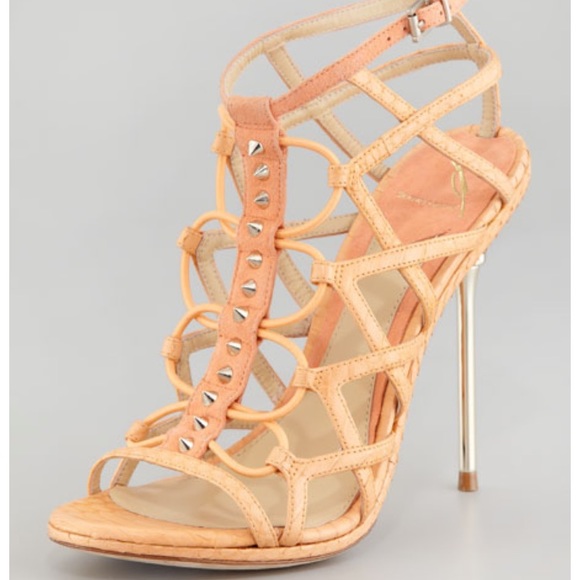 B Brian Atwood Mirante Studded Cage Sandal - Picture 1 of 9